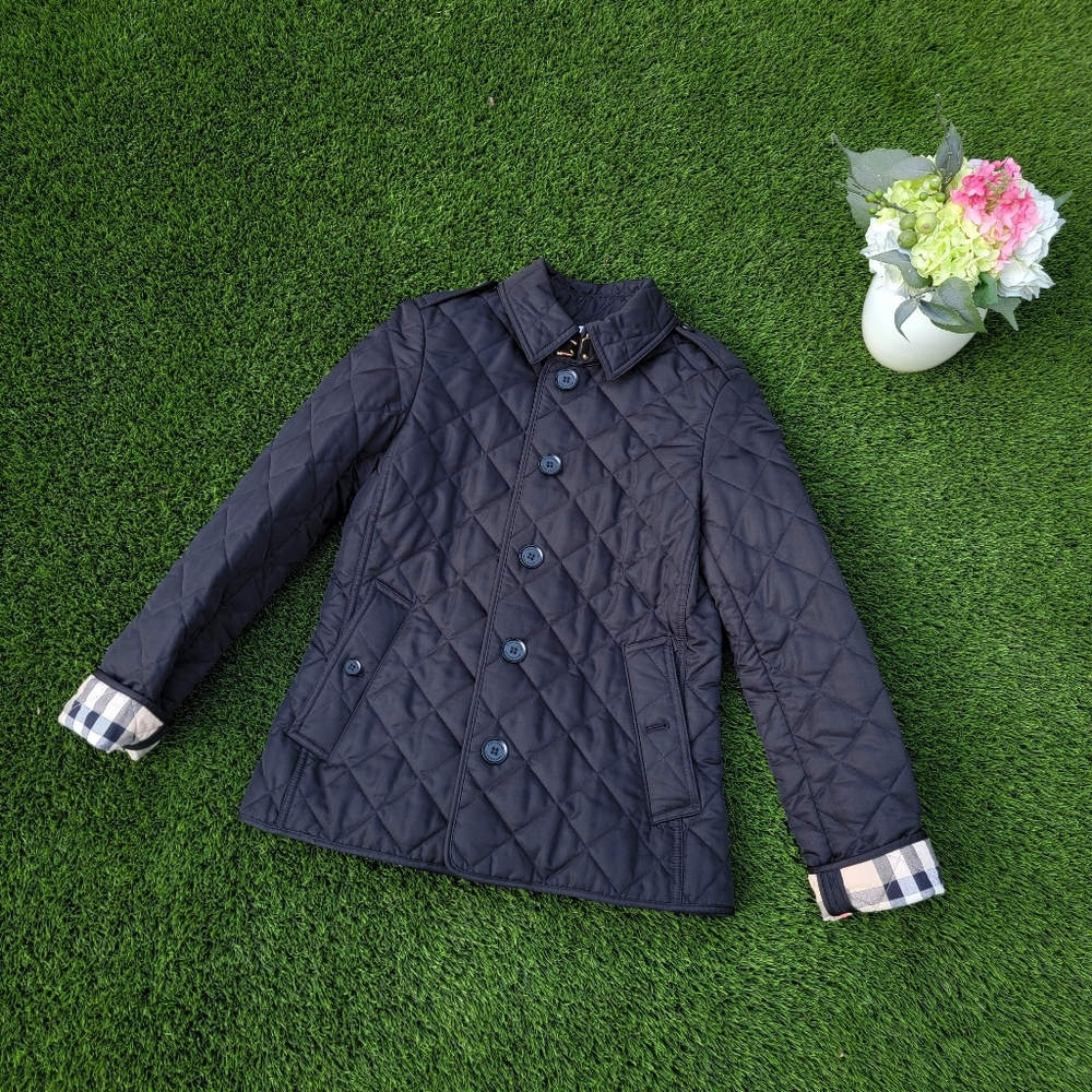 NWOT Burberry Women's Black Diamond Quilted Jacket | Size Small
